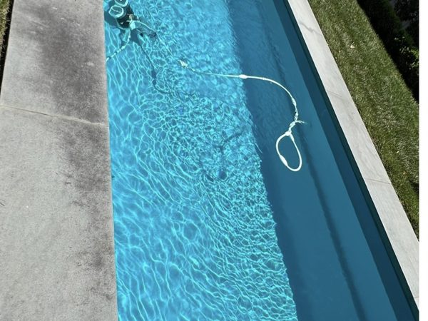 Dirty pool siding before soft wash Cary NC