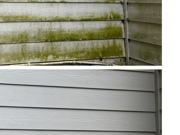 Clean house siding after soft wash Raleigh NC