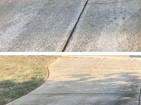 Dirty driveway before pressure washing Raleigh NC