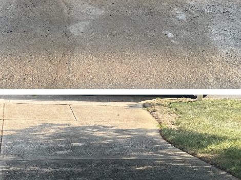 Clean driveway after pressure washing Raleigh NC